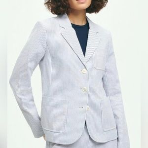 Brooks Brothers Blue and White Striped Blazer